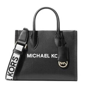 Michael Kors Mirella Women Small Leather Crossbody Handbag Purse Shoulder Black